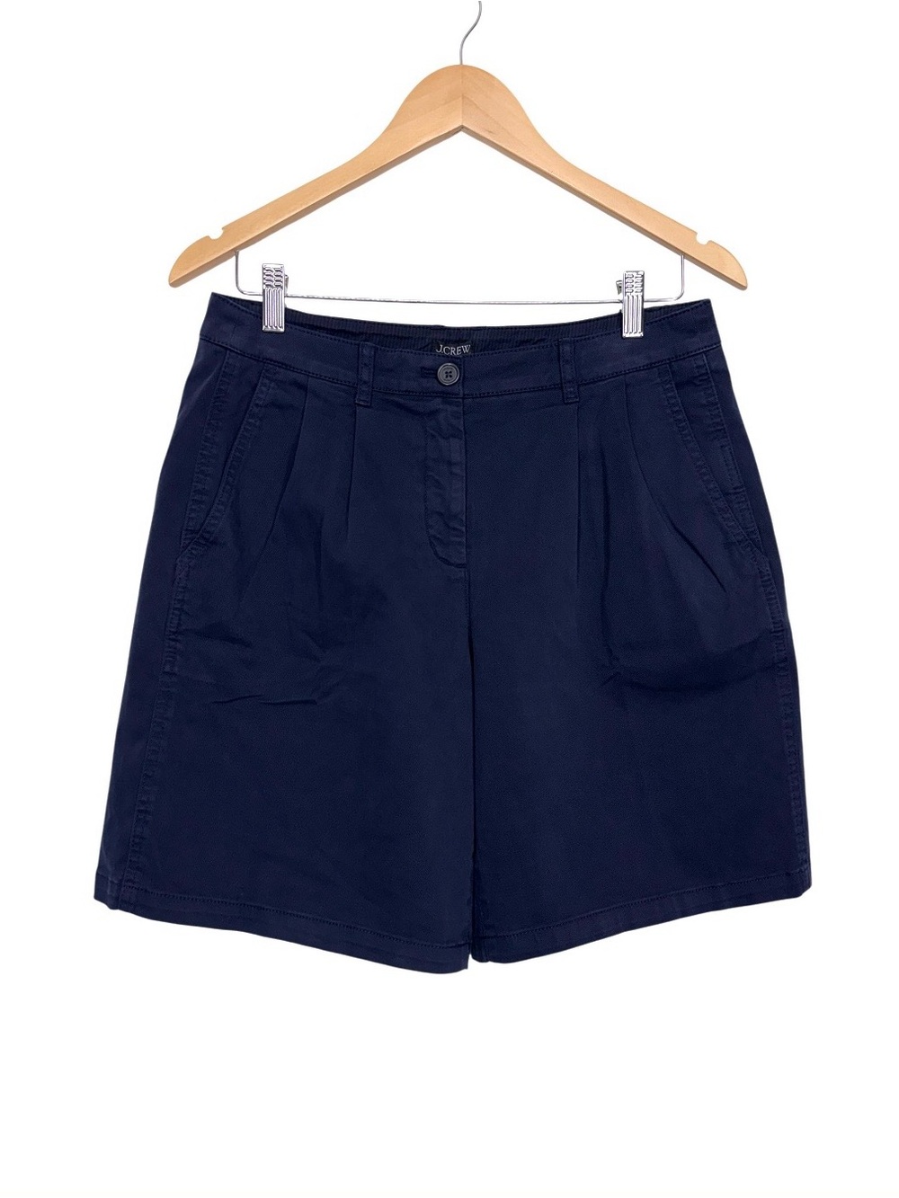 J. Crew Women’s Navy Blue Pleated High Rise Chino Shorts Nwt Size 4